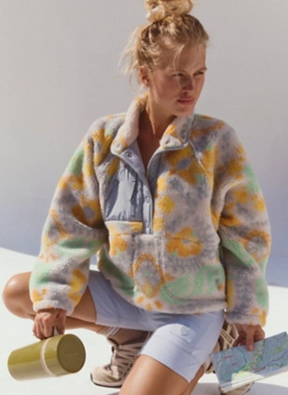 NWT Free People Hit The Slopes Printed Pullover, Small $168 Oversized